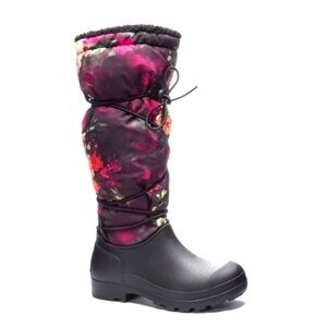 Dirty Laundry Pied Piper Floral Snow Boots Sz 7 Like New